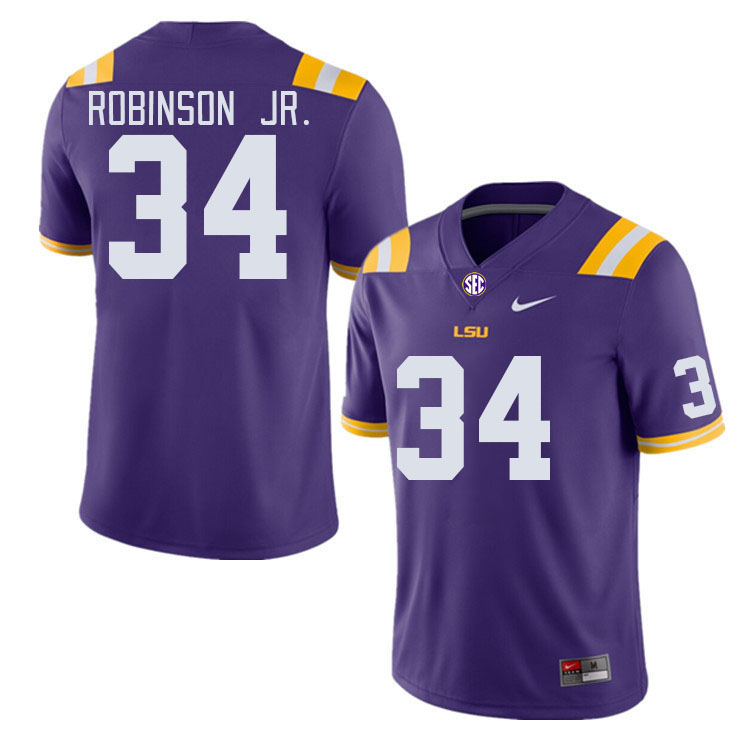Men #34 Ryan Robinson Jr. LSU Tigers College Football Jerseys Stitched-Purple